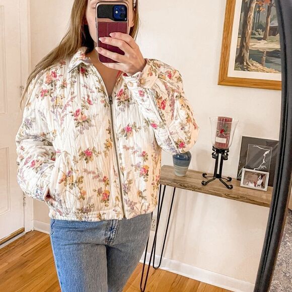 Ralph Lauren Vintage Reversible Quilted Jacket Aztec Floral - Picture 1 of 13